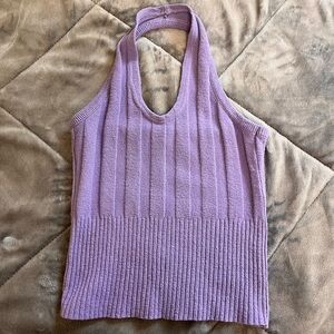 Knit halter neck
